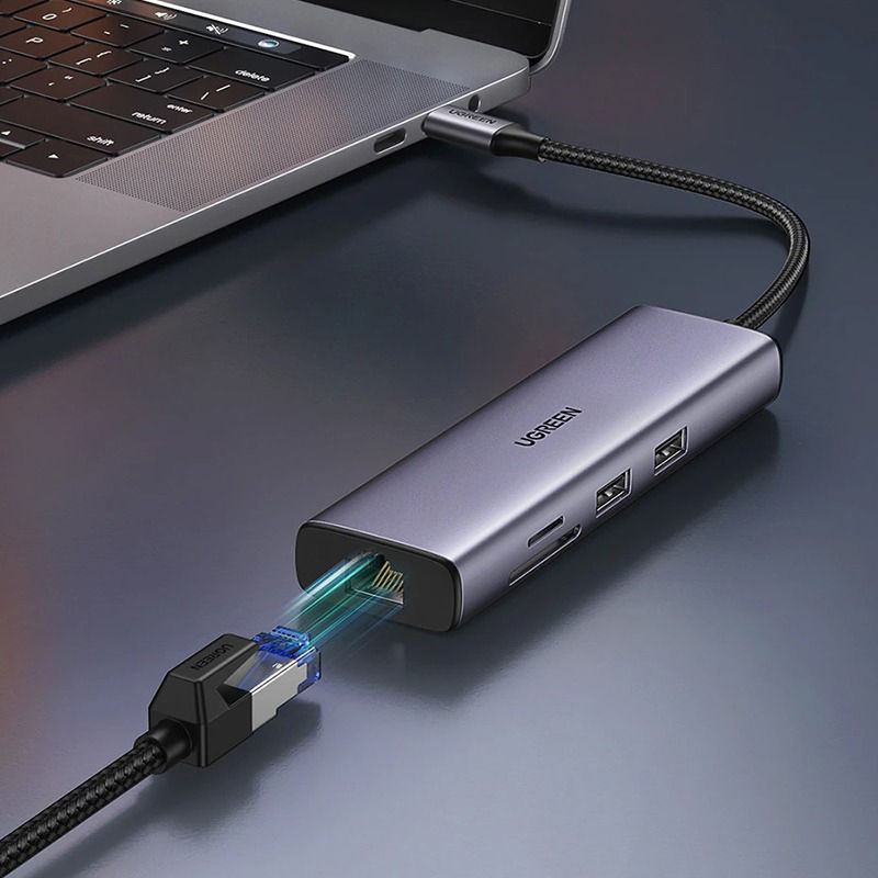 USB хаб UGREEN CM512 USB-C Hub 7in1 Multifunction Adapter Gray (90568) 01212 фото