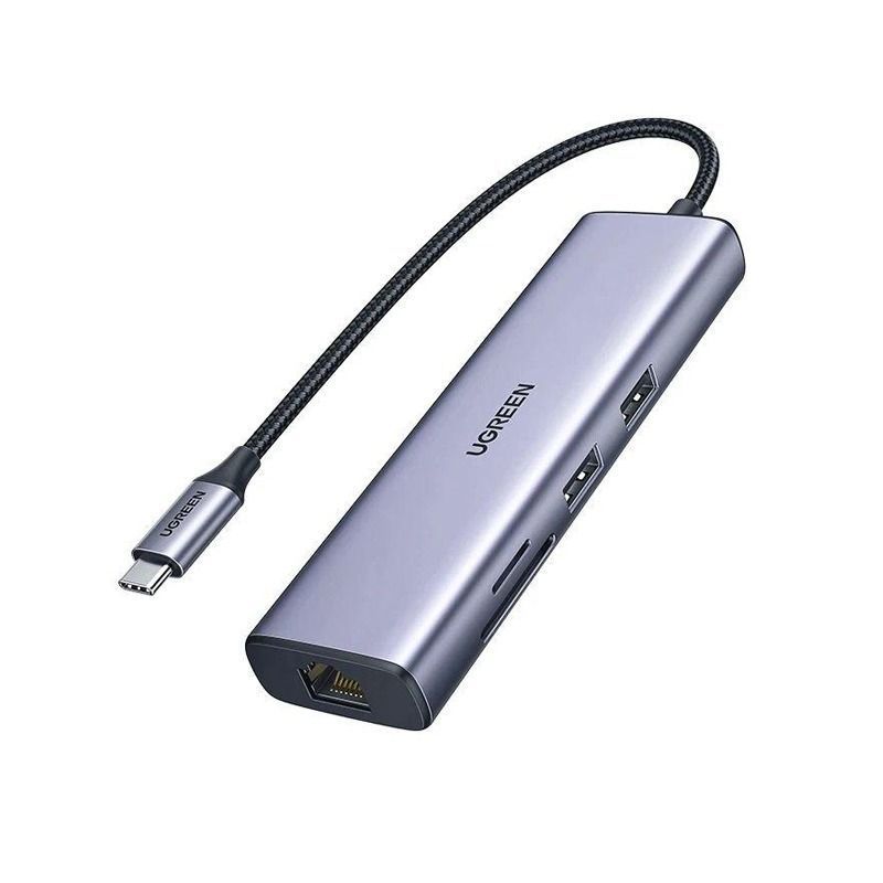USB хаб UGREEN CM512 USB-C Hub 7in1 Multifunction Adapter Gray (90568) 01212 фото