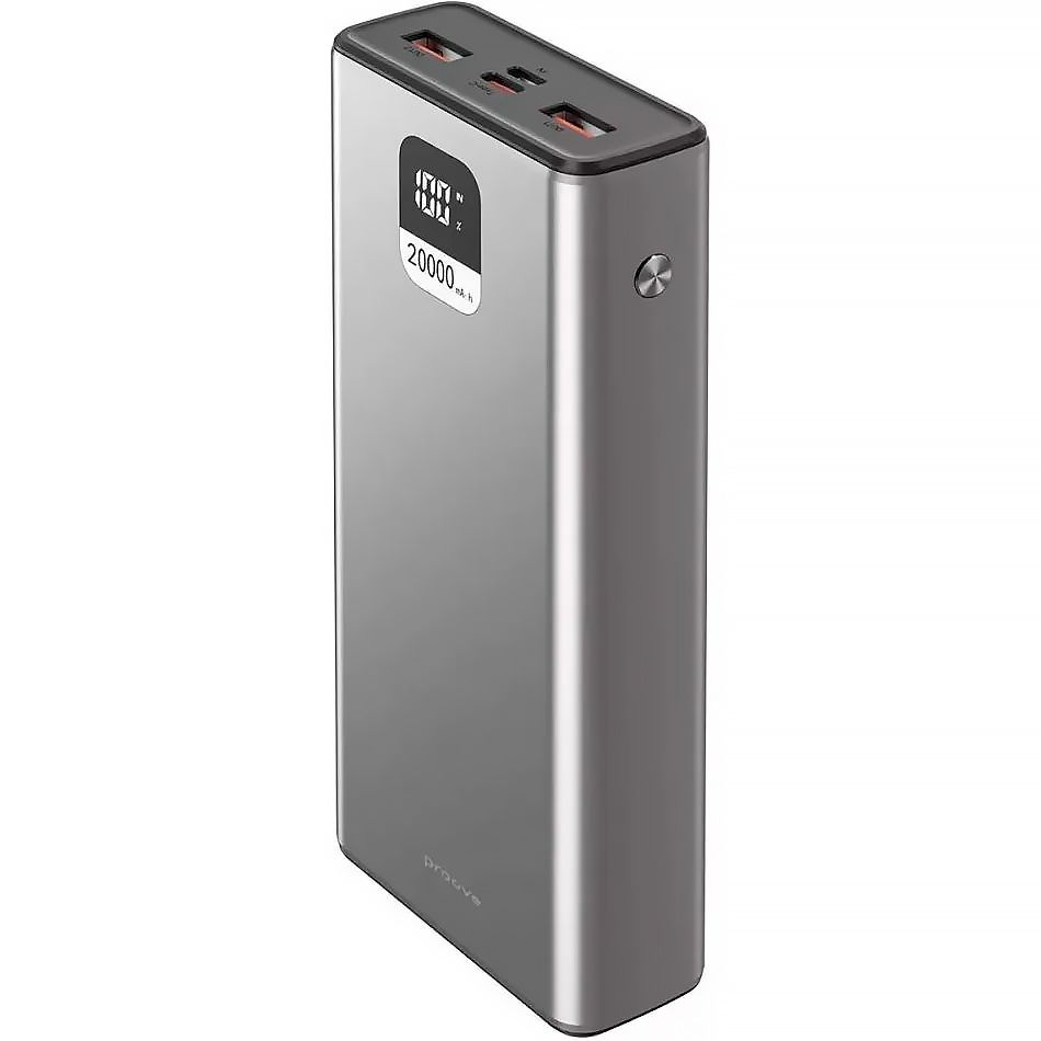 Внешний аккумулятор повербанк с быстрой зарядкой Proove Guardian Power Bank 22.5W 20000mAh Gray (PBG222210004)