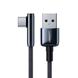 Кабель кутовий UGREEN US313 Type-C - USB 3A Angled Cable Zinc Alloy Shell with Braided 1m Black (70413) 00882 фото 1