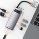 USB-C хаб Baseus Metal Gleam Series 6-in-1 Multifunctional 3xUSB3.0+HDMI4K+RJ45+Type-C Gray (CAHUB-CW0G) 00668 фото 3