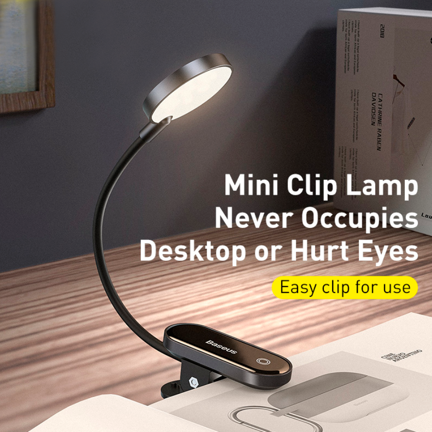 LED лампа на прищепке Baseus Comfort Reading Mini Clip Dark Gray (DGRAD-0G) 00450 фото
