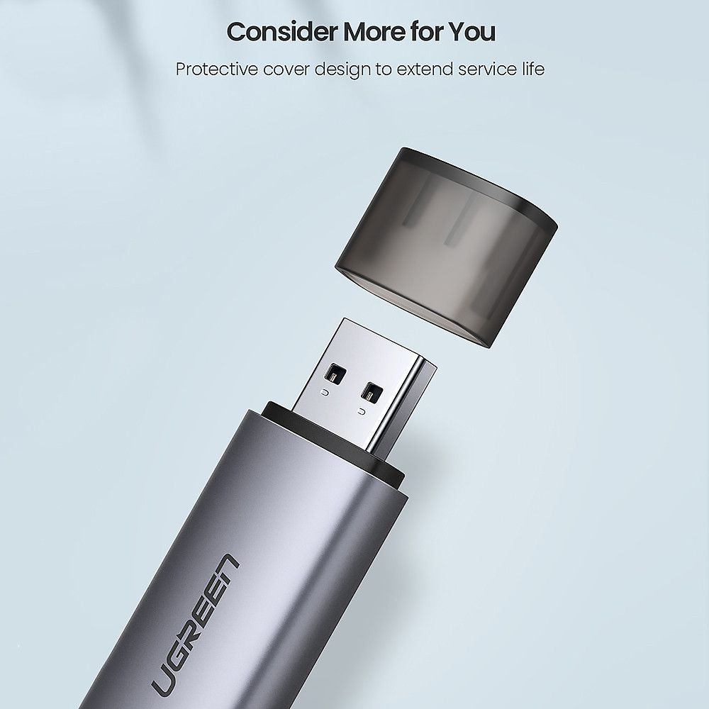 Кардрідер UGREEN CM185 Type-C/USB-A Card Reader TF+SD Gray (50706) 00076 фото