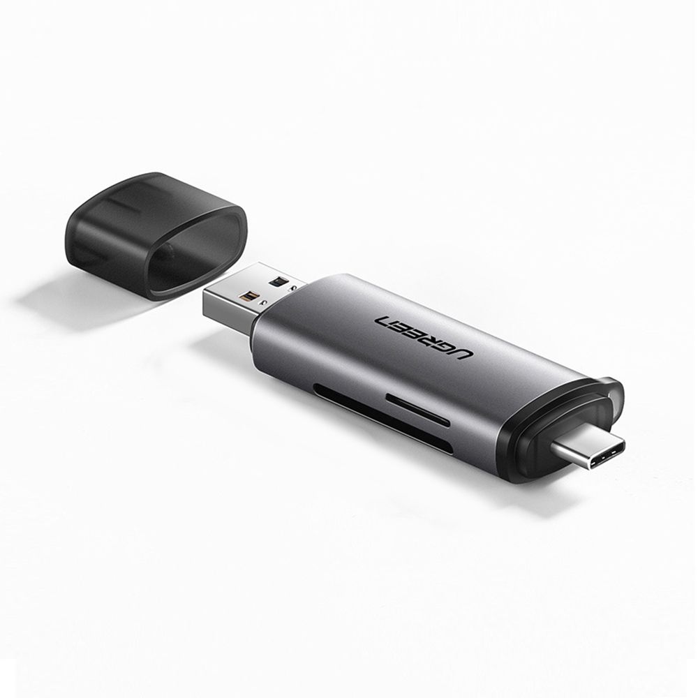 Картрідер UGREEN CM185 Type-C/USB-A Card Reader TF+SD Gray (50706) 00076 фото