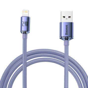 Кабель Baseus Crystal Shine Series USB - Lightning 2.4A 2m Purple (CAJY000105) 00906 фото