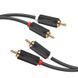 Аудіо кабель 2RCA Male to 2RCA Male UGREEN AV104 Hi-Fi Cable 5м Black (10520) 01348 фото 1