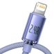 Кабель Baseus Crystal Shine Series USB - Lightning 2.4A 2m Purple (CAJY000105) 00906 фото 4