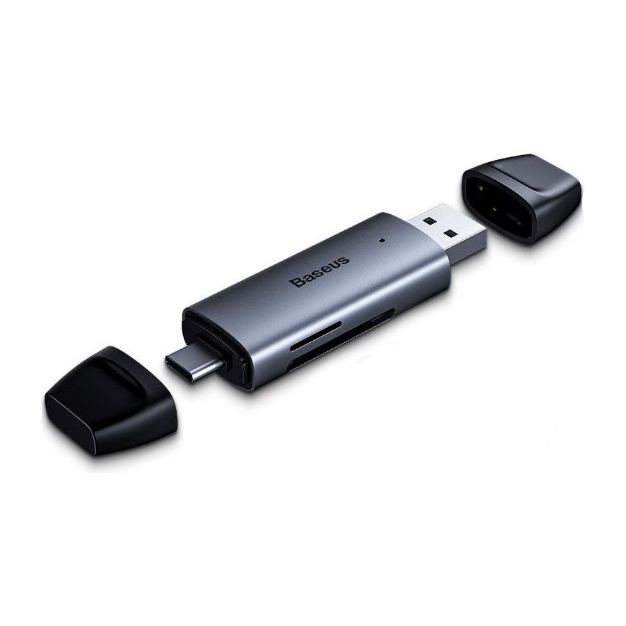 Кардрідер Baseus Lentil Cabin Card Reader USB+Type-C Space Gray (CADKQ-B0G) 00461 фото
