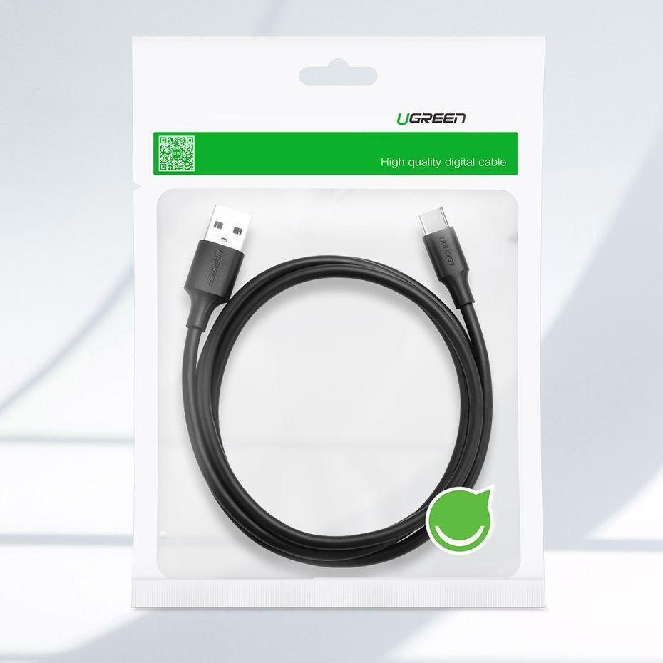 Кабель USB 3.0 на Type-C для швидкої передачі даних UGREEN US184 Nickel Plating Cable 3A 5Gbps 2 метри чорний (20884) 01307 фото