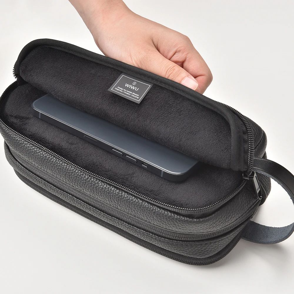 Сумка органайзер для аксессуаров WIWU Salem Anti-Theft Pouch Black 01050 фото