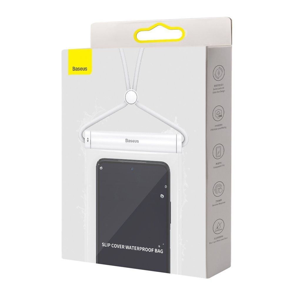 Водонепроникний чохол для телефона Baseus Cylinder Slide-cover Waterproof Bag Pro White (FMYT000002) 00603 фото