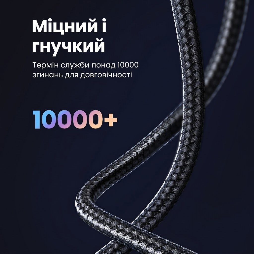 Кутовий кабель для заряджання телефона USB на Type-C UGREEN US176 Right Angle Cable 3A 2 метри сірий (20857) 01309 фото