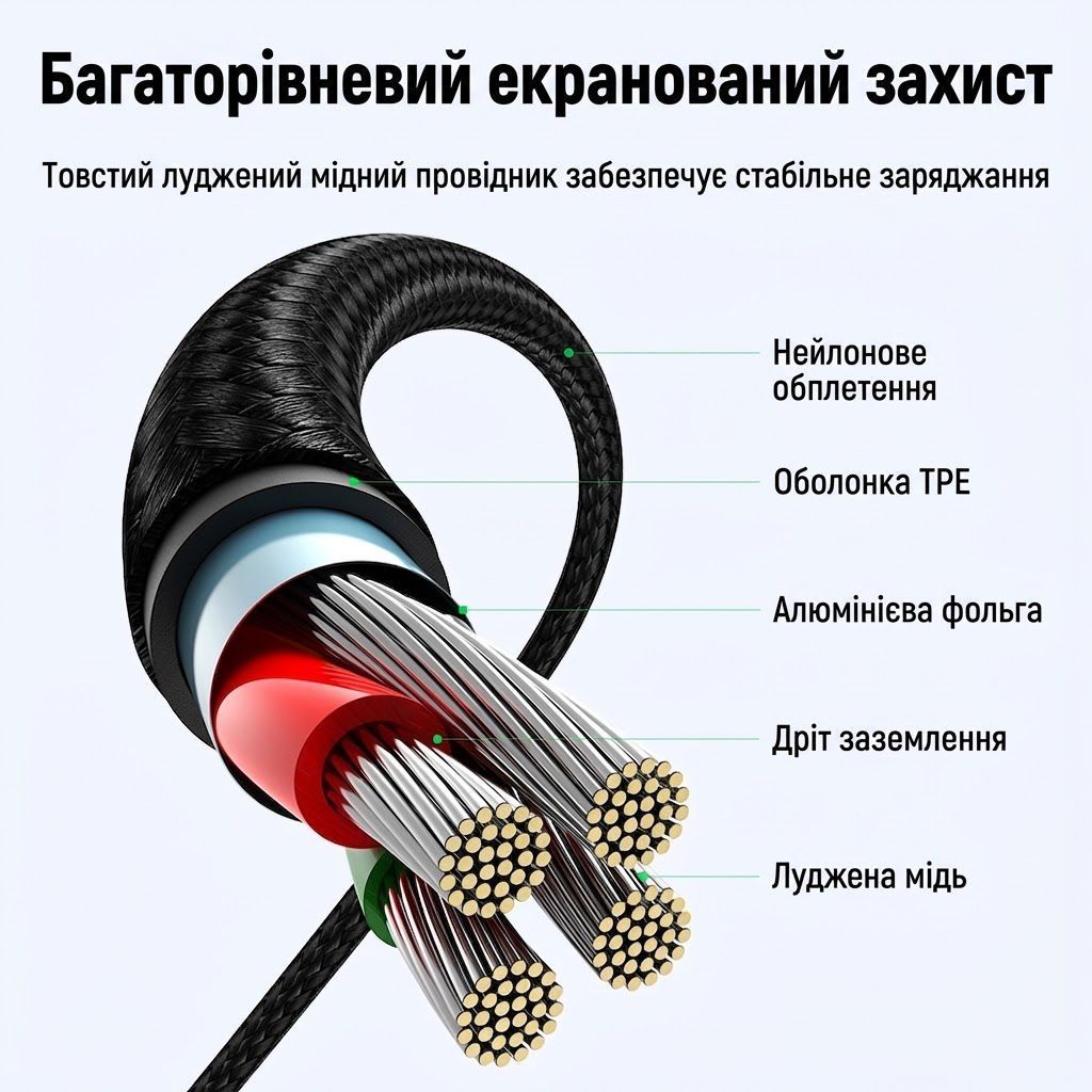 Кутовий кабель для заряджання телефона USB на Type-C UGREEN US176 Right Angle Cable 3A 2 метри сірий (20857) 01309 фото