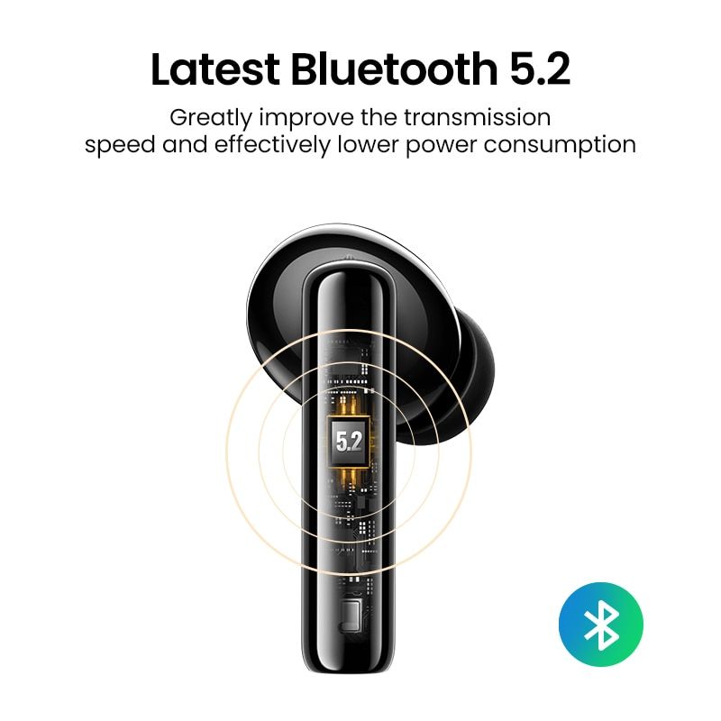 Беспроводные наушники с шумоподавлением UGREEN WS106 HiTune T3 Active Noise-Cancelling Wireless Earbud Black (90401)
