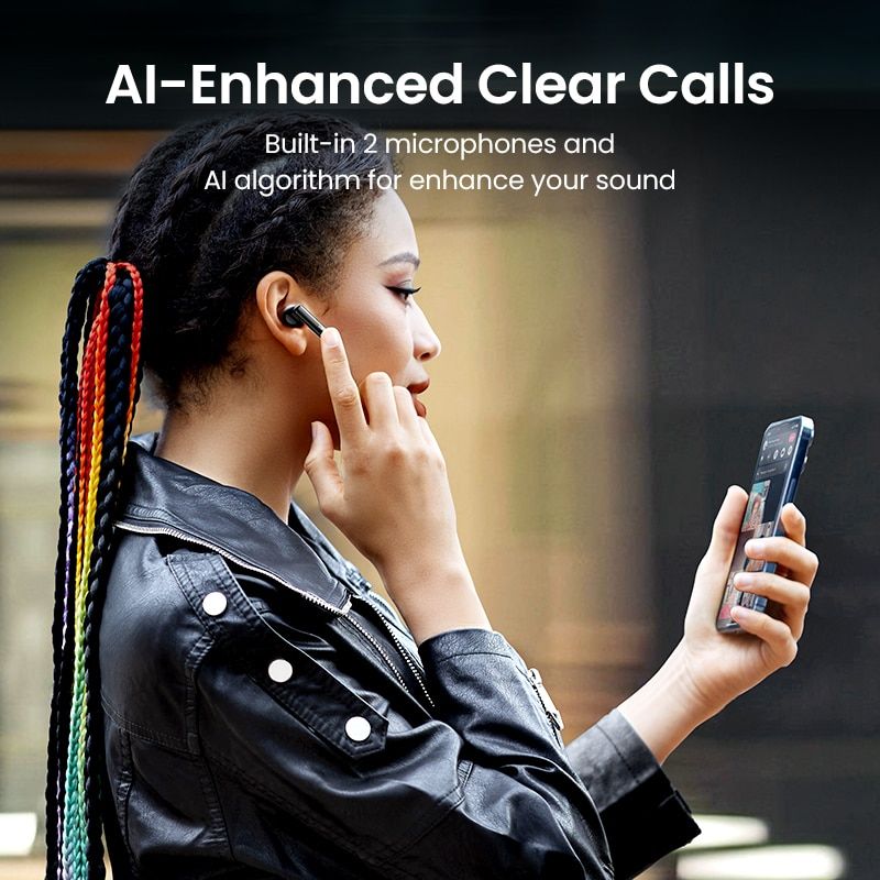 Бездротові навушники з шумопоглинанням UGREEN WS106 HiTune T3 Active Noise-Cancelling Wireless Earbud Black (90401)
