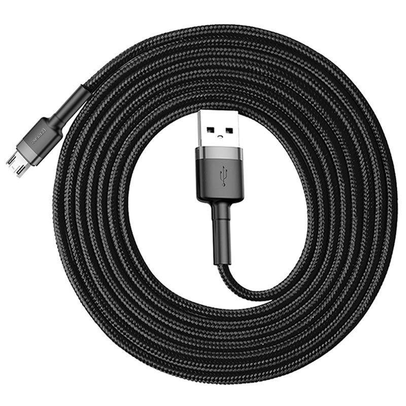 Кабель Baseus Cafule USB - Micro USB 1.5A 2m Gray black (CAMKLF-CG1) 00562 фото