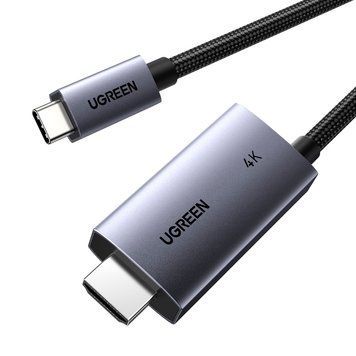 Кабель для видео USB-C на HDMI UGREEN 4K 60Hz 18Gbps HDR10 100W 2 метра серый (55330) 01277 фото