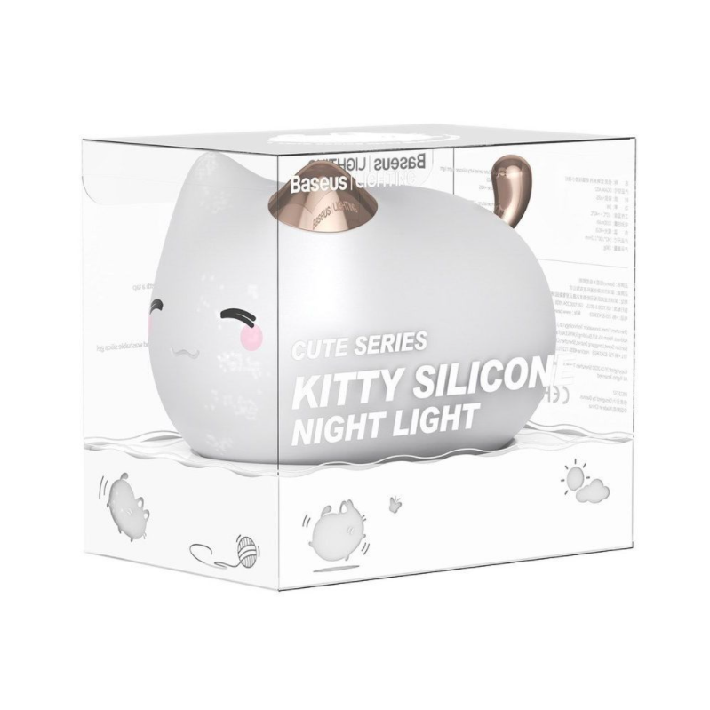 Нічник Baseus RGB Cute Series Kitty Silicone Night Light (DGAM-A02) 00439 фото