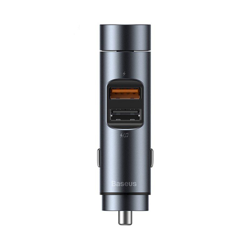 Автомобильный FM модулятор Baseus Energy Column Car Wireless MP3 Charger 2USB 18W Dark gray (CCNLZ-C0G) 00745 фото