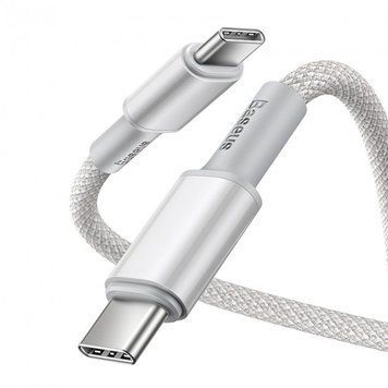 Кабель Baseus High Density Braided Fast Charging Type-C - Type-C 5A 100W 1m White (CATGD-02) 00890 фото