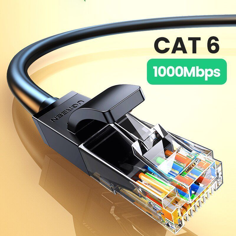Мережевий інтернет кабель патч-корд UGREEN NW102 Cat6 U/UTP Round Ethernet Cable 50m Black (20170) 01267 фото